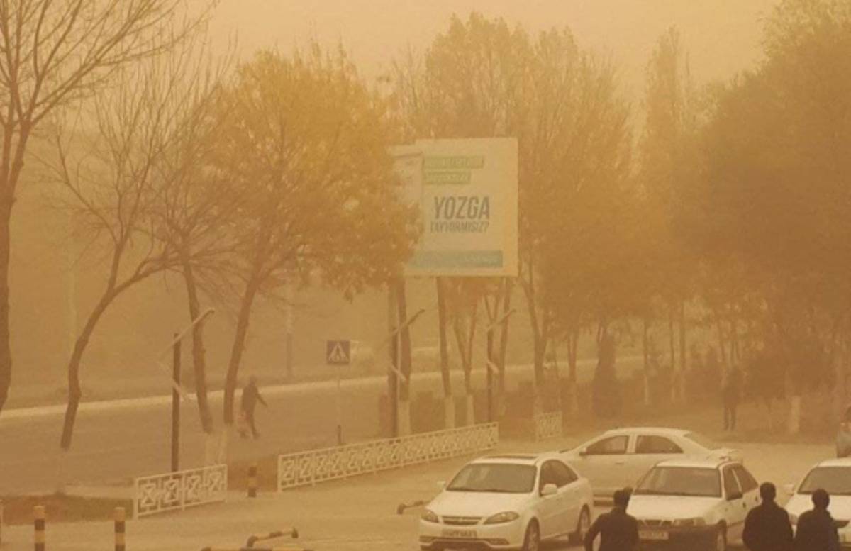 Спутник запечатлел пыльно-песчаную мглу, наблюдавшуюся в Узбекистане — фото