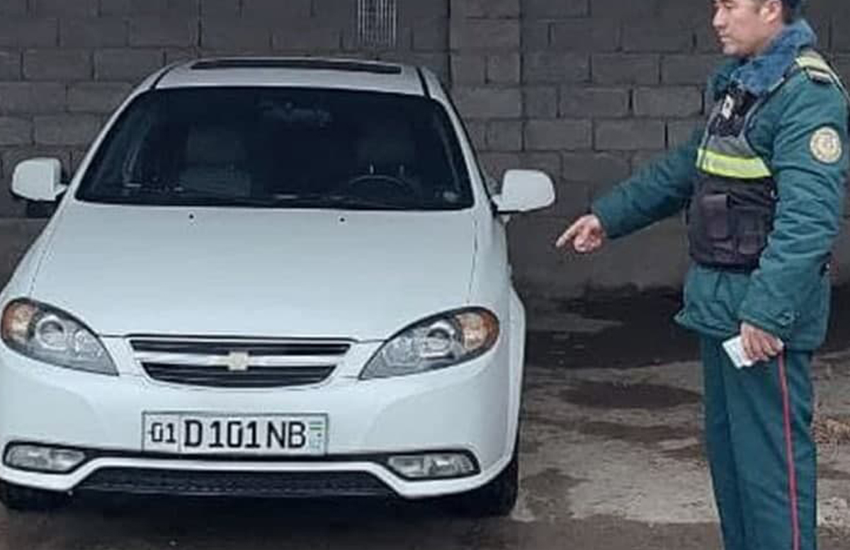 В Кашкадарье водитель Lacetti демонстрировал установленный на автомобиле «маяк»