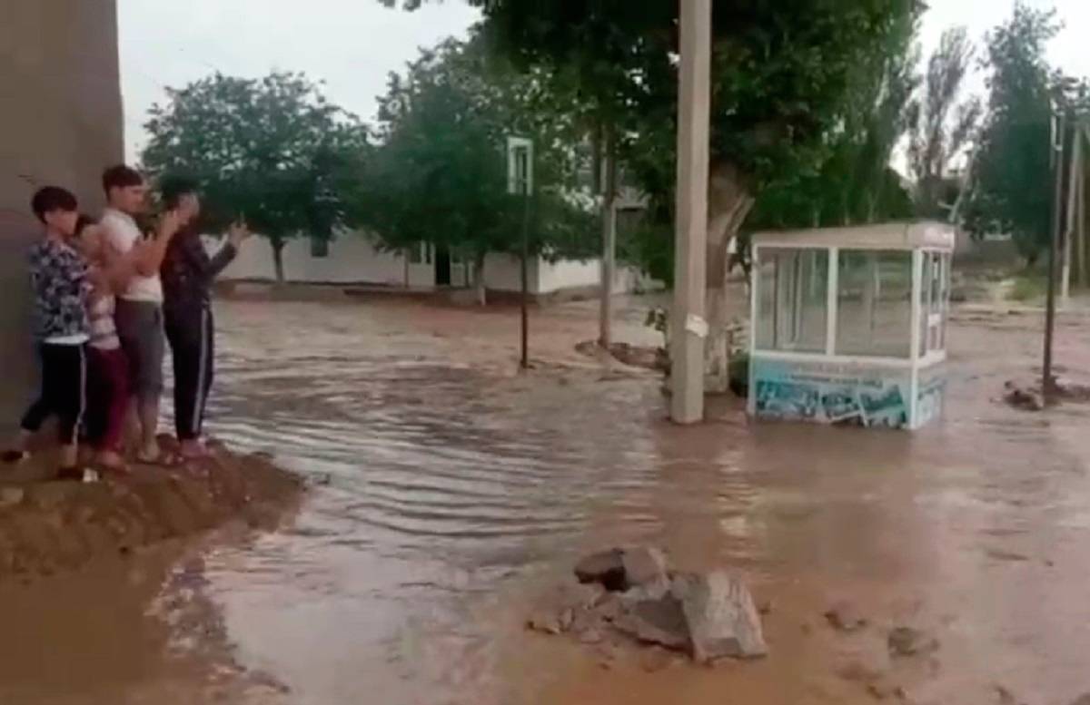 В Джизакской области вновь бушуют селевые потоки — видео