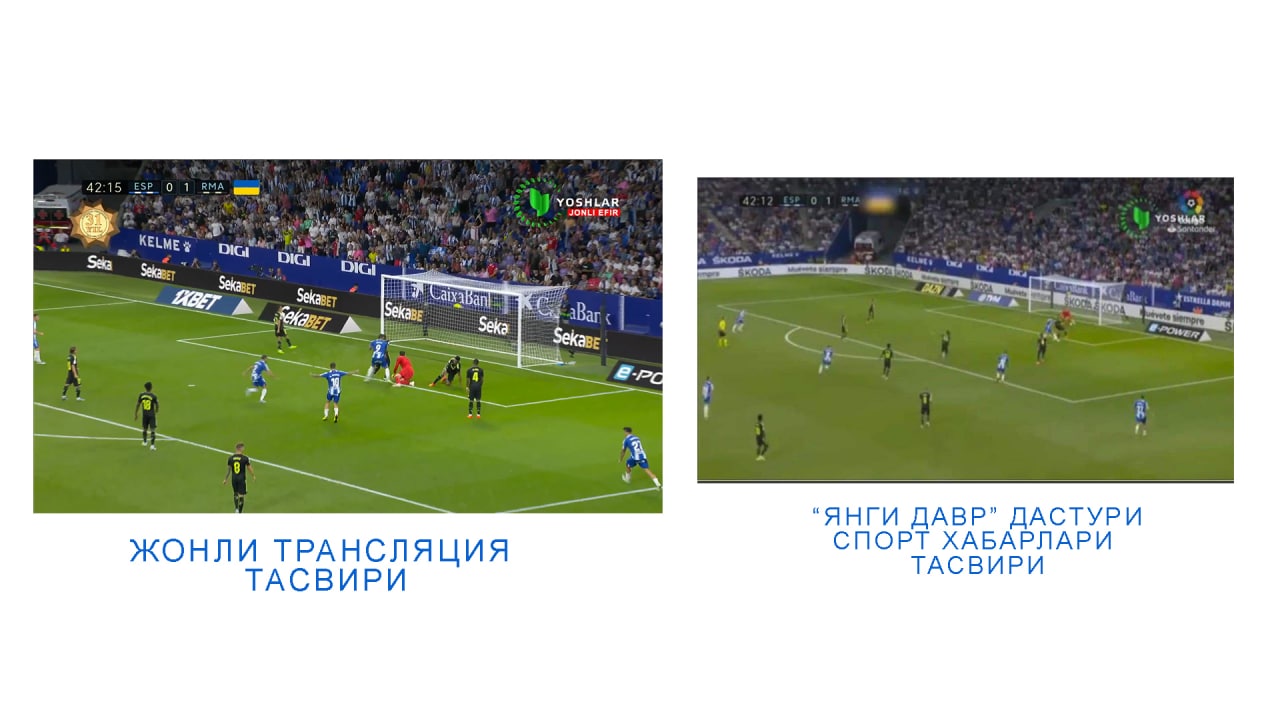 На канале «Ёшлар» замазали украинский флаг во время обзора футбольных матчей