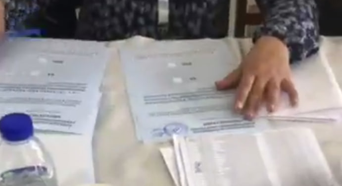 Женщину поймали на «семейном голосовании» по поправкам в Конституцию — видео