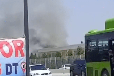 В Кашкадарьинской области загорелся рынок — видео