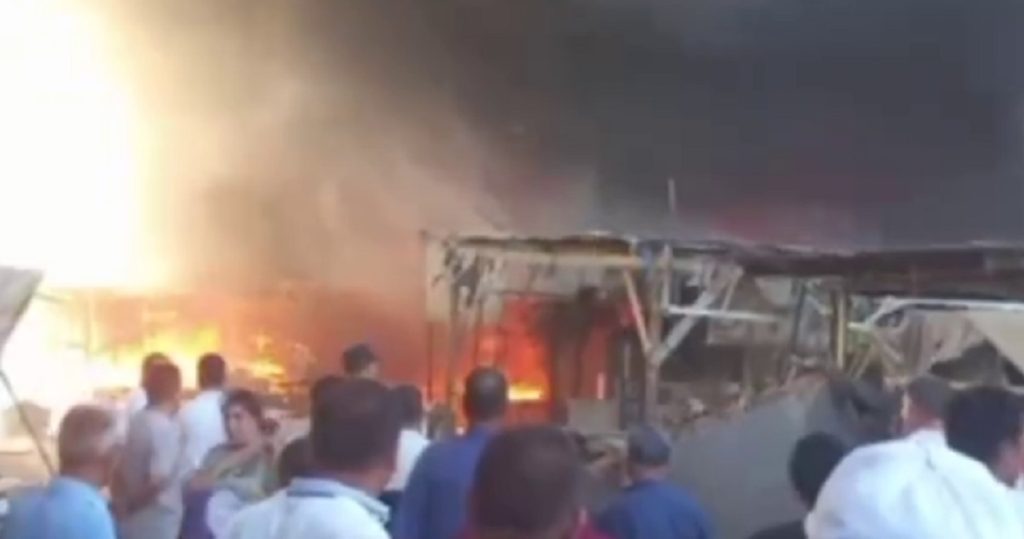 В Узбекистане снова загорелся рынок — видео 1 В Узбекистане снова загорелся рынок — видео
