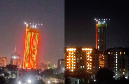 Ташкентцы пожаловались на сияющую новостройку на фоне отключений света в городе
