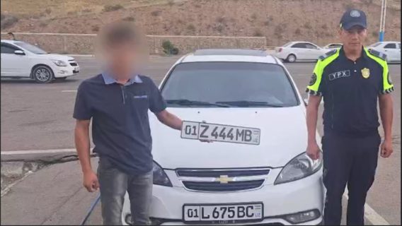 В Ташкенте парень украл красивые автономера и уехал с ними в горы — видео