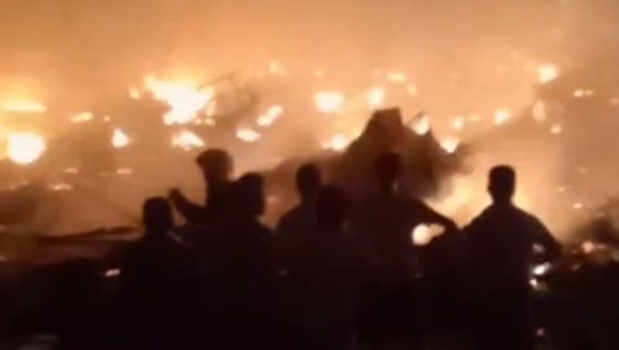 В Намангане сгорел Чартакский рынок — видео