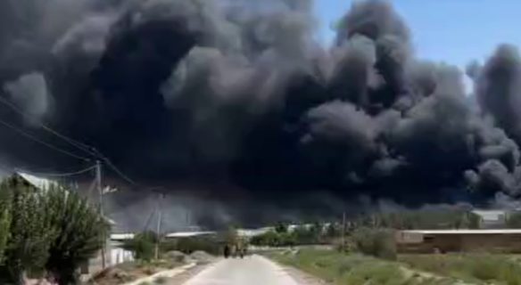 В Термезе на складе «Фергана азот» произошел крупный пожар — видео