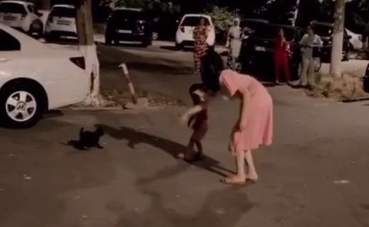 Актриса Зарина Юлдашева показала ребенку, как правильно кидаться камням в кошку — видео
