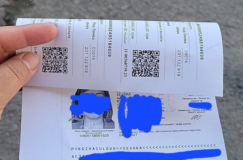 В Ташкенте сотрудники ОВИРа распечатали квитанцию прямо на копии чужого паспорта — видео
