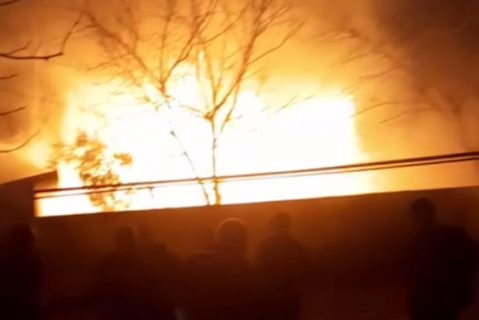 В одной из махаллей Самарканда произошел крупный пожар — видео