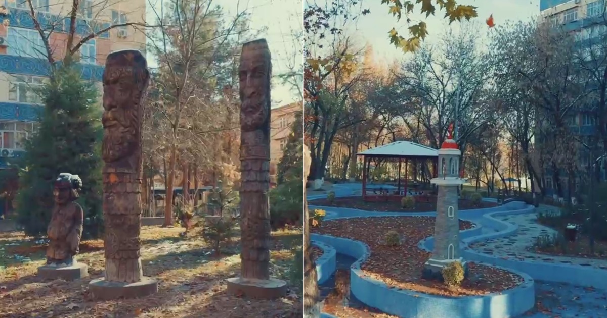 В Ташкенте обновили парк на Дархане со славянскими деревянными скульптурами