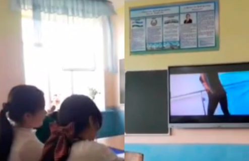 Школьники на уроке смотрели клип с откровенным танцем девушки