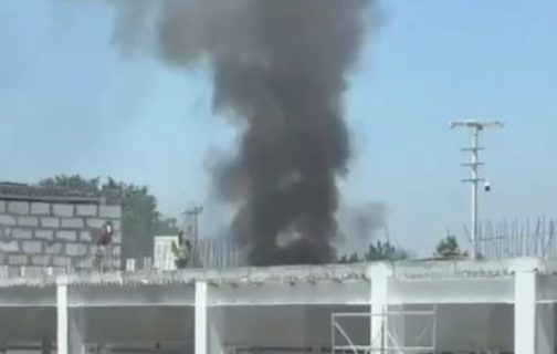 На территории ташкентского аэропорта произошел пожар — видео