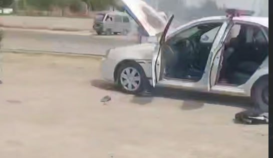 В Кашкадарье у сотрудника ДПС сгорел автомобиль