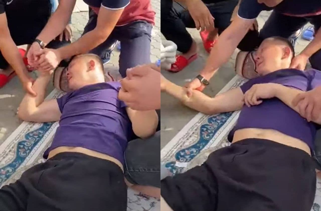 В Казахстане узбекистанец якобы упал в обморок после прививки — видео