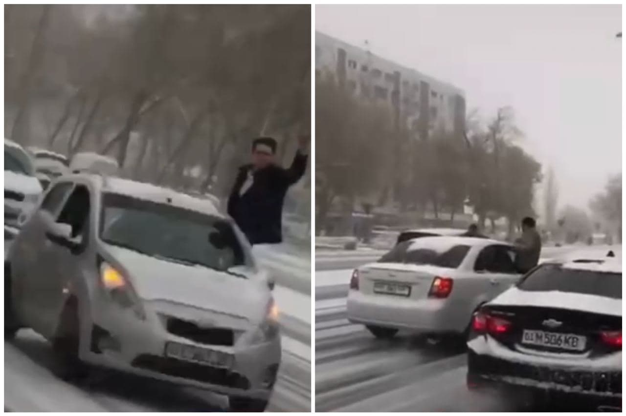 Узбекистанец высунулся из окна движущегося авто и получил штраф — видео