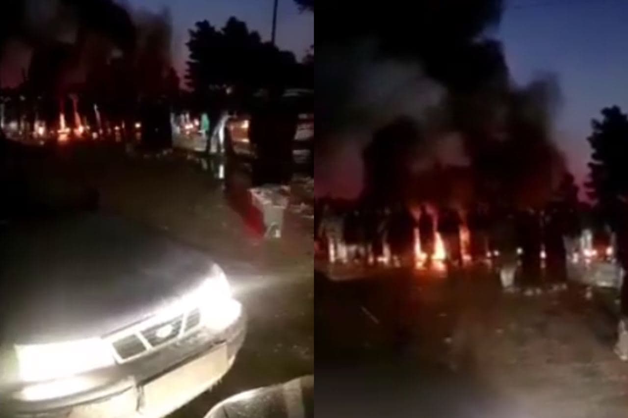В Сурхандарьинской области недовольные отключением электричества граждане вышли на дорогу и подожгли шины — видео