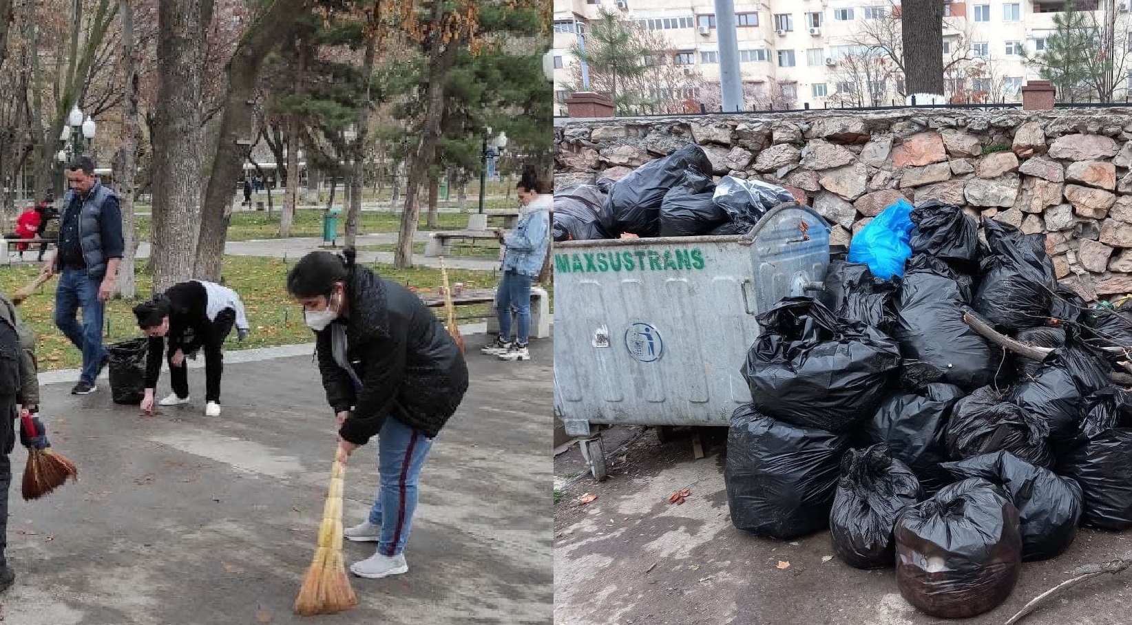 Ташкентцы решили сами убраться в парке возле «Голубых куполов» из-за застоявшегося мусора: хокимият предложил редакции обратиться письменно к мэру