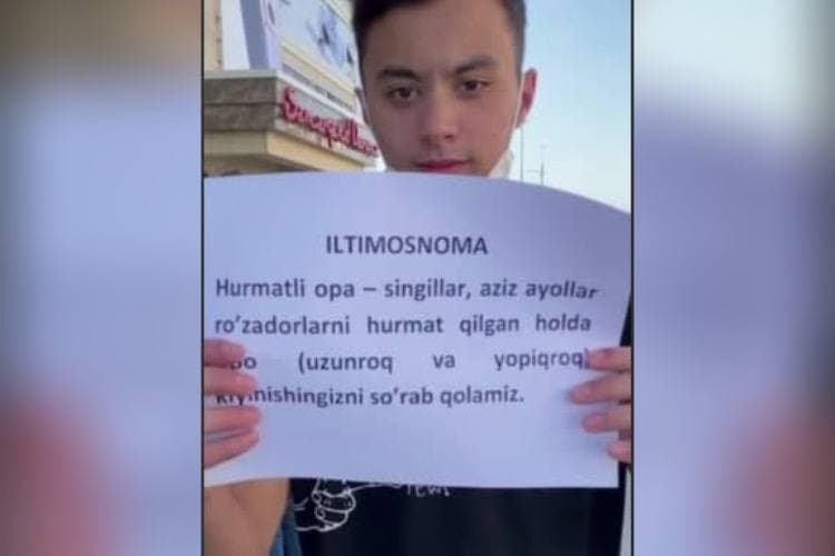 В Ташкенте несколько парней попросили девушек носить закрытую одежду в месяц Рамадан — видео