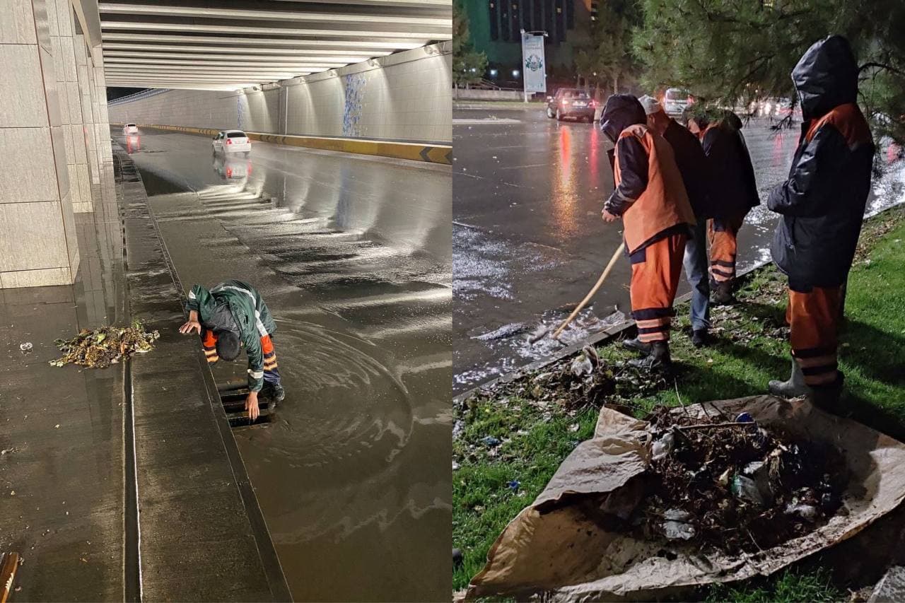 В городском хокимияте объяснили потопы в столице после сильных дождей пакетами
