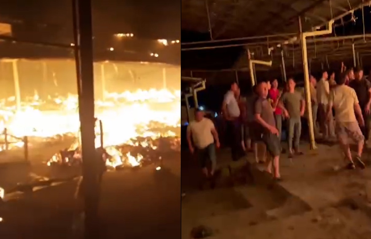 Крупный пожар на базаре в Самарканде удалось потушить шестью бригадами МЧС — видео